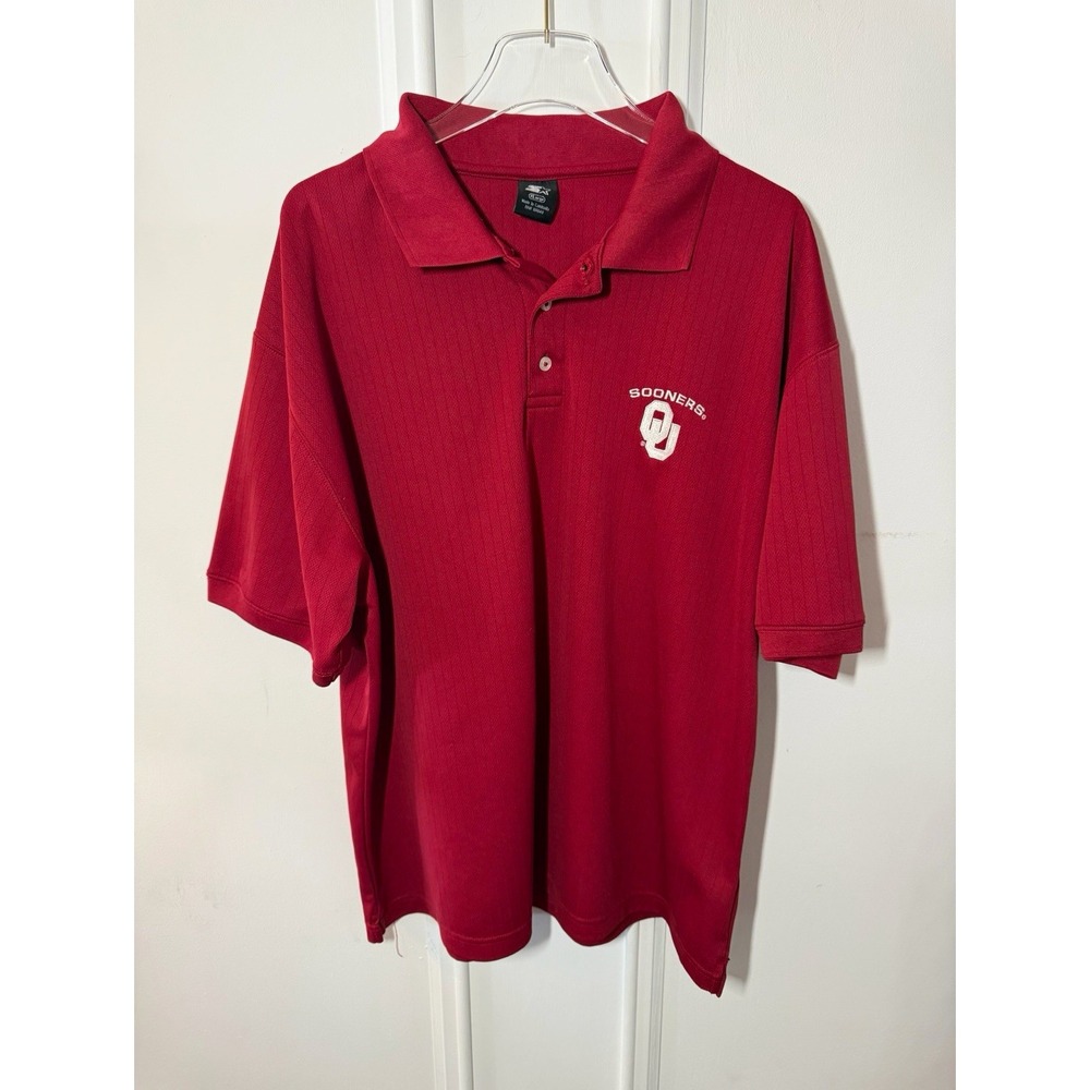 Vintage STARTER Oklahoma Sooners Red Polo Shirt Men's XL Embroidered Logo